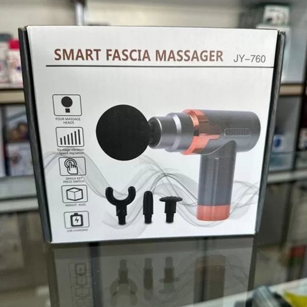 تصویر ماساژور تفنگی JY-760 با طراحی ارگونومیک و ۴ سری قابل تعویض برای ماساژ تمام بدن