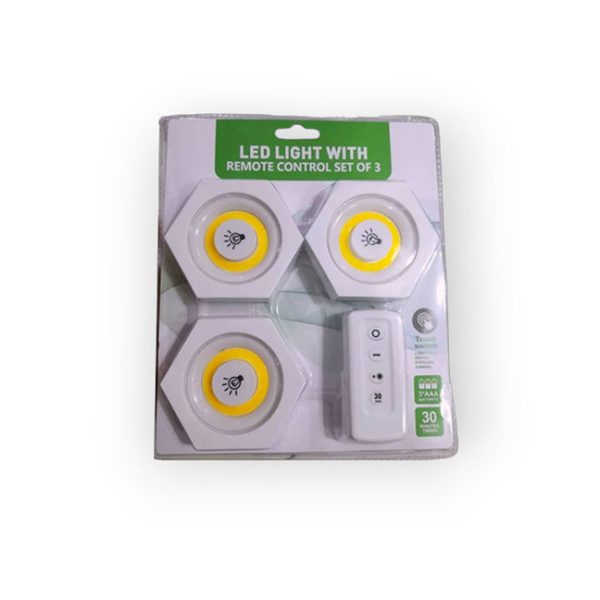 چراغ زیر کابینتی ریموت دار طرح شش ضلعی 1 چراغ زیر کابینتی ریموت دار طرح شش ضلعی با نصب آسان و نورپردازی لمسی