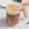 لیوان همزن دار شیشه ای با میله همزن جدا شدنی و ظرفیت 400 میلی‌لیتر