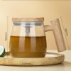 لیوان همزن دار شیشه ای با میله همزن جدا شدنی و ظرفیت 400 میلی‌لیتر