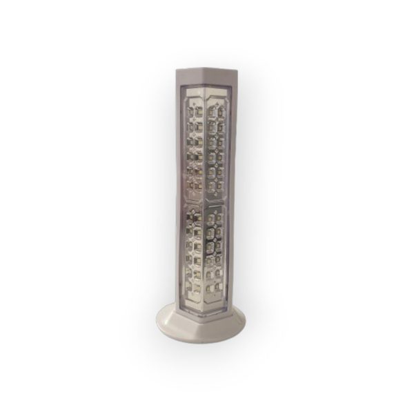 تصویر لامپ مهتابی اضطراری شارژی مدل YL-9693 دارای دو پنل نوری، شارژ با Type-C، میکرو USB، خورشیدی و باتری قلمی