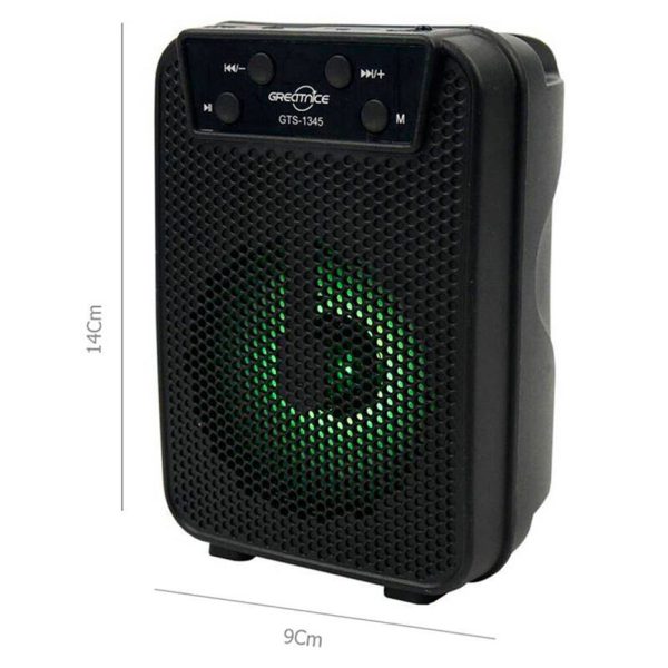 اسپیکر بلوتوث گریت نایس مدل GTS-1345 – اسپیکر کوچک قابل حمل با نور رنگی و صدای واضح