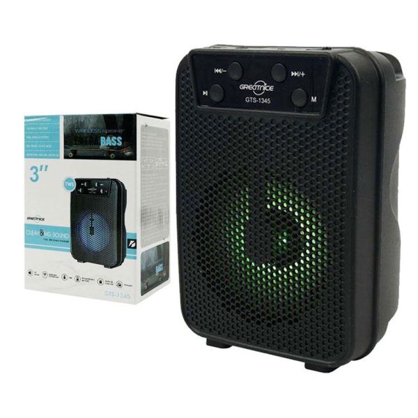 اسپیکر بلوتوث گریت نایس مدل GTS-1345 – اسپیکر کوچک قابل حمل با نور رنگی و صدای واضح
