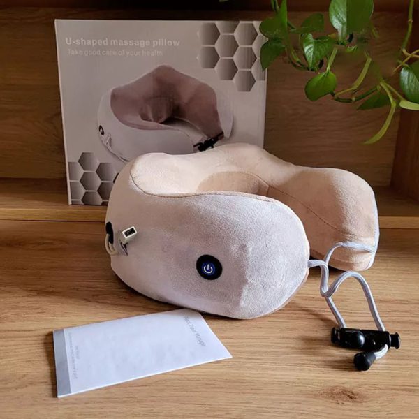 ماساژور گردن و شانه U-Shaped با طراحی ارگونومیک و سه حالت ماساژ ویبره‌ای برای کاهش درد و خستگی گردن و شانه