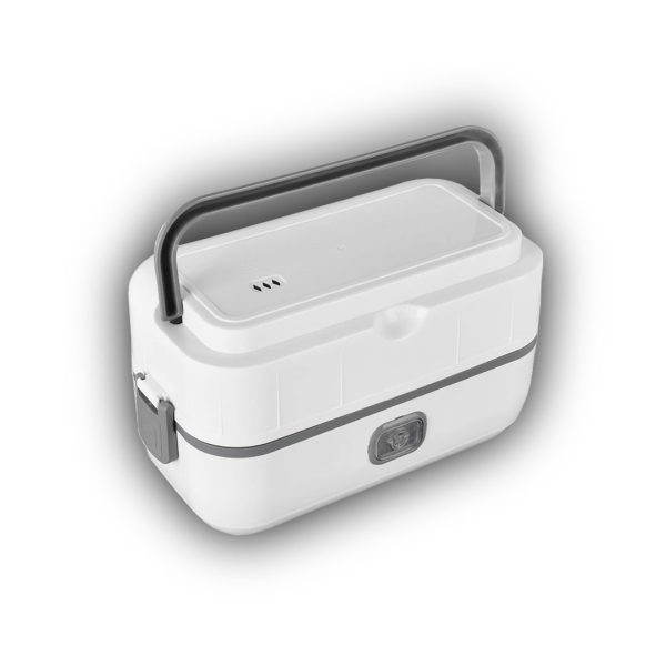 ظرف غذای برقی LunchBox یک لیتری با گرم‌کن PTC و ظروف استیل جداشونده مناسب محل کار و سفر