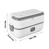 ظرف غذای برقی LunchBox یک لیتری با گرم‌کن PTC و ظروف استیل جداشونده مناسب محل کار و سفر