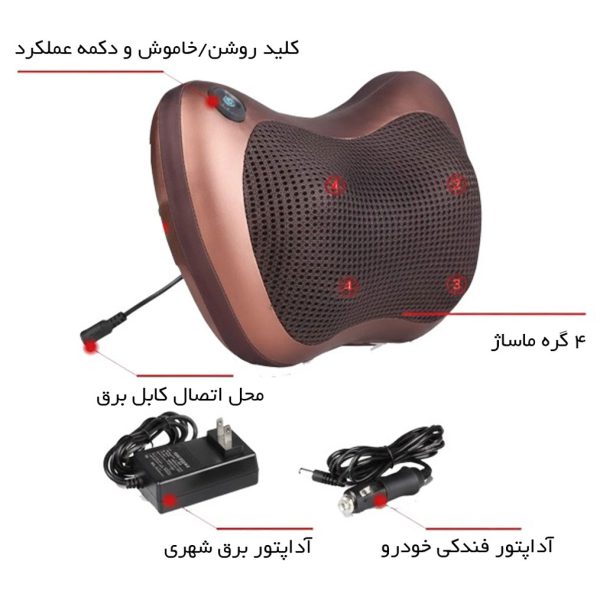 ماساژور همه کاره غلطکی دورانی Massage Pillow برای درد گردن و کمر