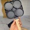 تابه پنکیک و تخم‌مرغ چهارخانه طرح سنگی نچسب برای پخت نیمرو و پنکیک