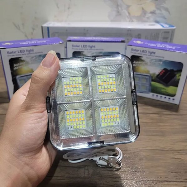 پروژکتور شارژی خورشیدی آهنربادار مدل R05 با 10 وات، شارژ USB و پنل خورشیدی